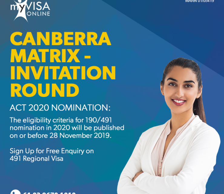 CANBERRA MATRIX – INVITATION ROUND: 8 NOVEMBER 2019