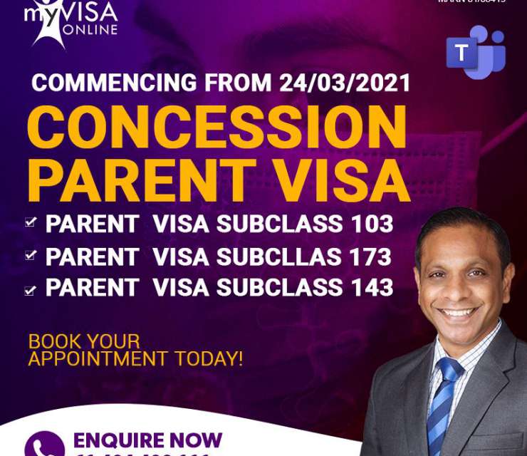 COVID-19 Parent Concession Visa Commencing from 24/03/2021