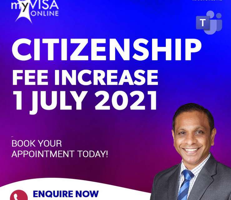 Citizenship Fee Increase from 1 July 2021