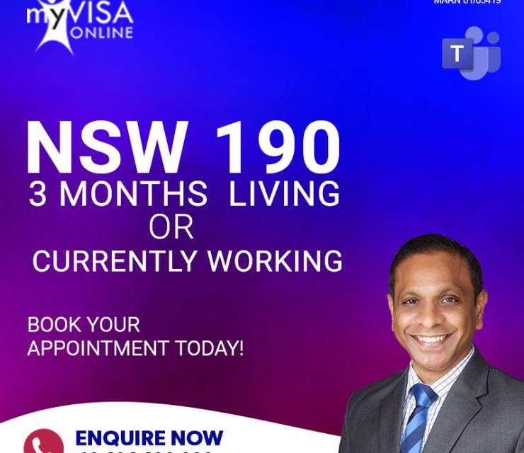 NSW 190 3 Months Living or Currently Working
