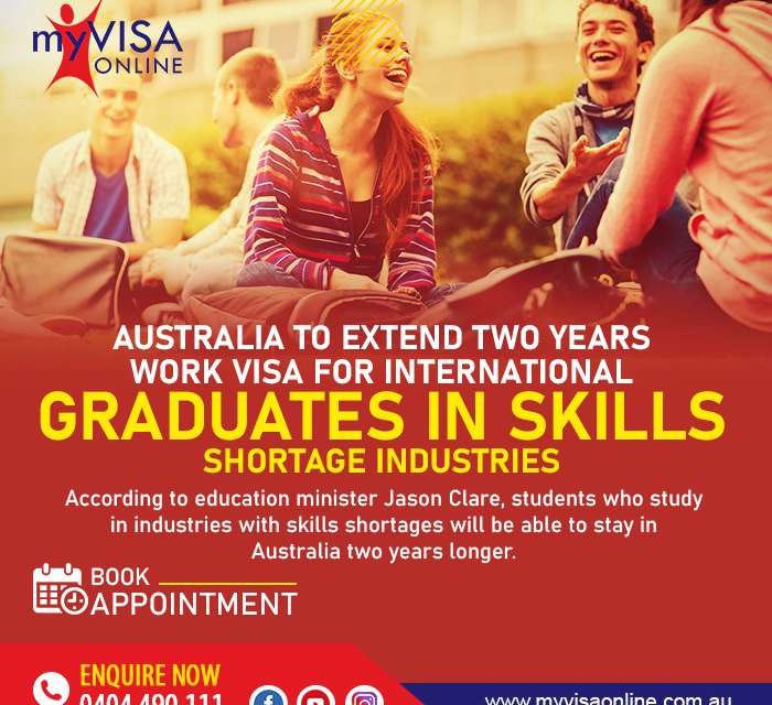 Subclass 485 Extended 2 Years Visa for Graduates in Skills Shortages Industries