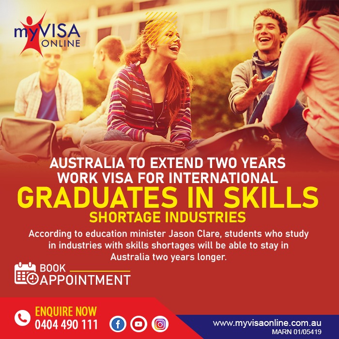 Subclass 485 Extended 2 Years Visa for Graduates in Skills Shortages Industries